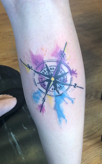 Tattoos - watercolor compass - 139386